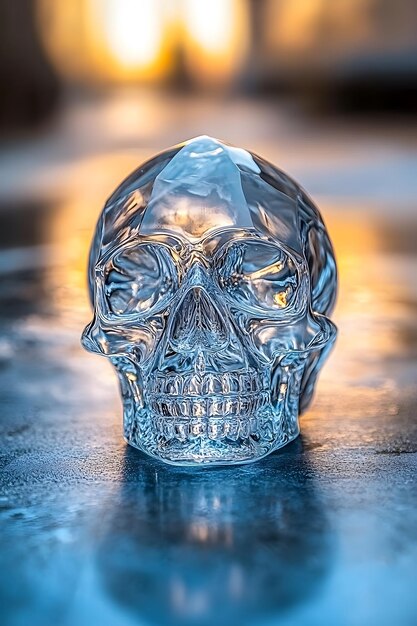 Photo crystal skulls with light reflections