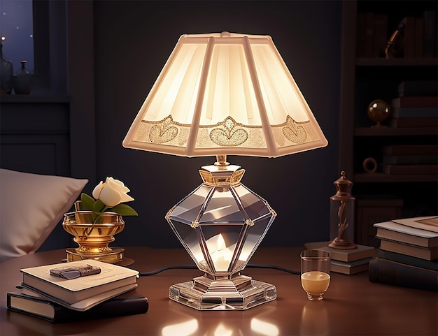 Crystal Table Lamp on a table