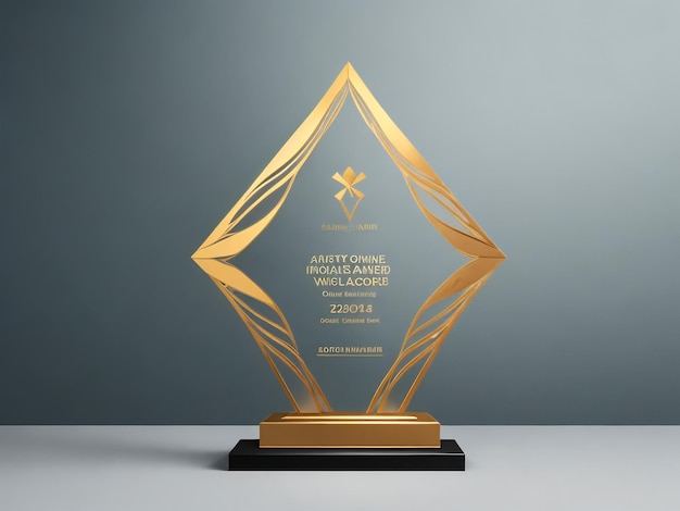 Crystal trophy certificate design template