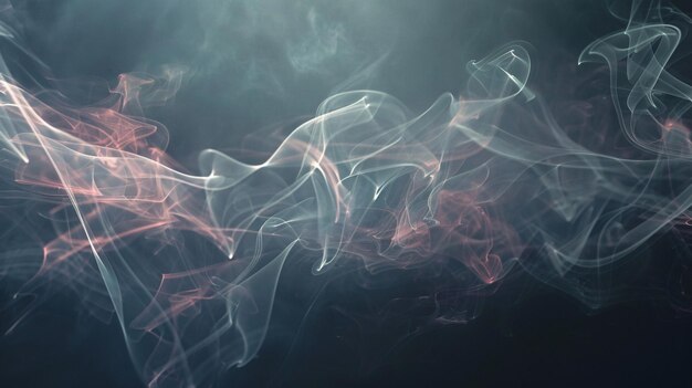 Photo crystalclear image of smoke trails ethereal shapes dark background