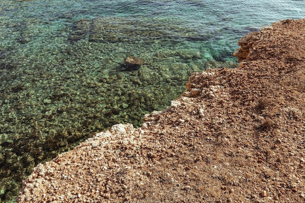 Crystalclear waters along the rocky Mediterranean coastline