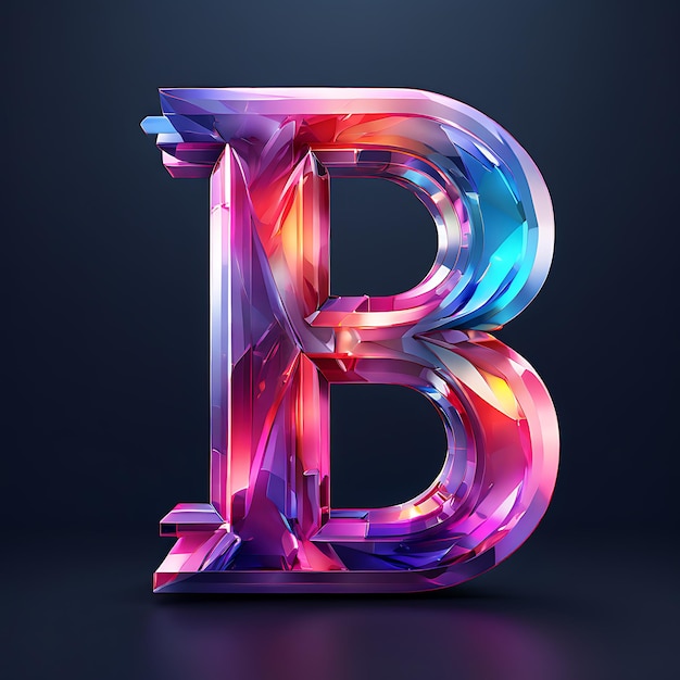 Crystalline Letter B A Digital Gem