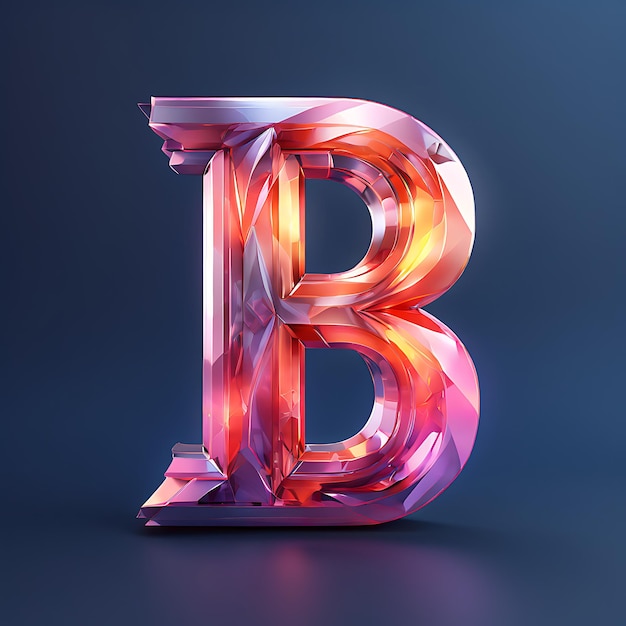 Photo crystallized letter b a futuristic alphabet