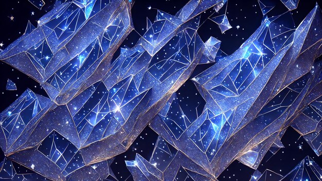 Photo crystals refracting starlight into abstract patterns background 3d wallpaper