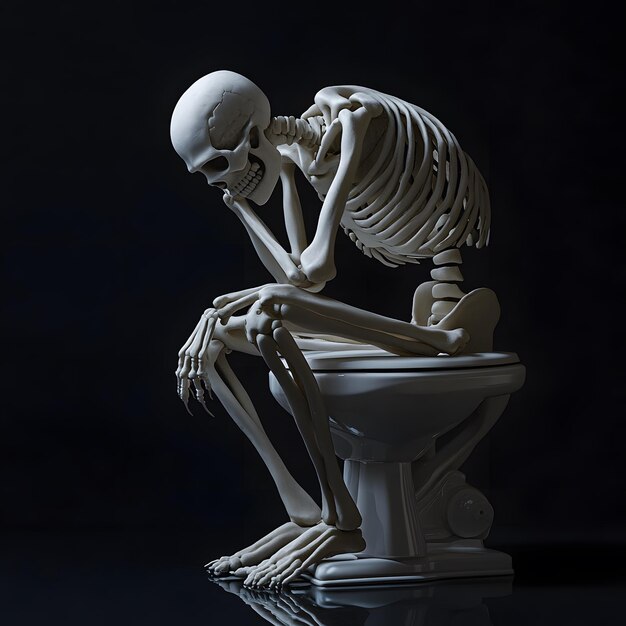 csharpxAxAContemplative Skeleton on Toilet