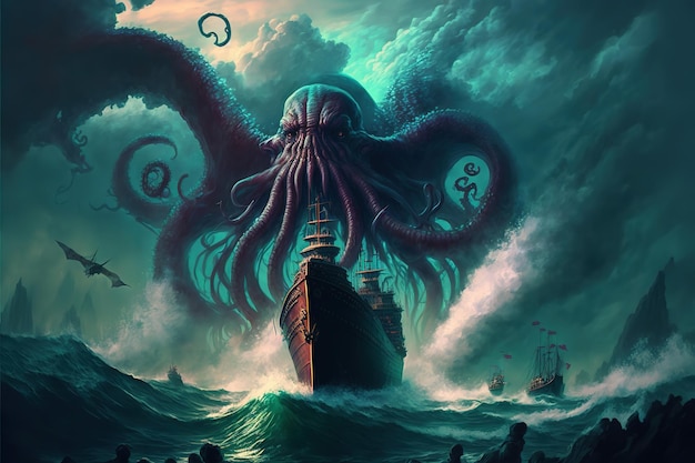 Cthulhu attacks a ship