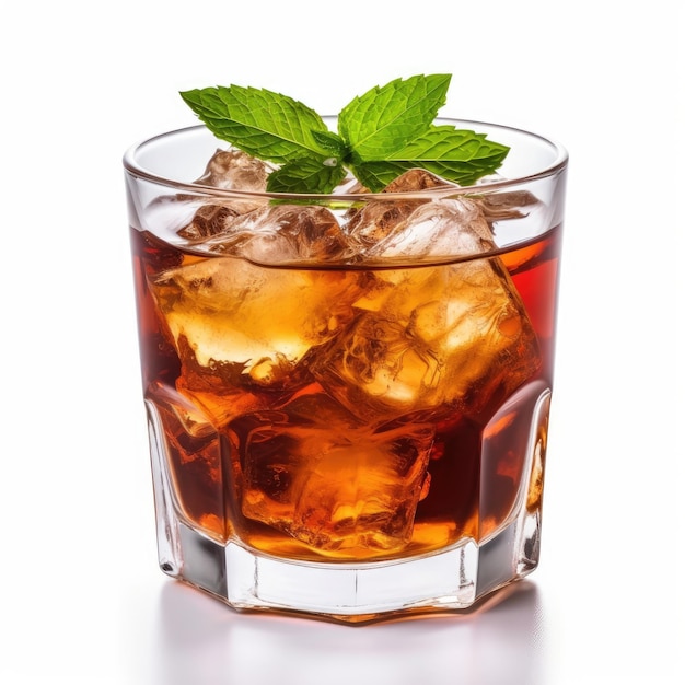 Cuba Libre Cocktail isolated on white generative AI