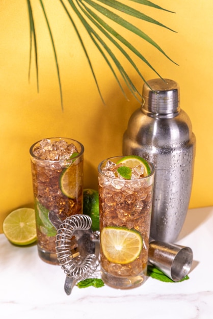 Cuba libre or long island summer cocktail