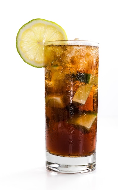 Cuba Libre Longdrink isolated on white