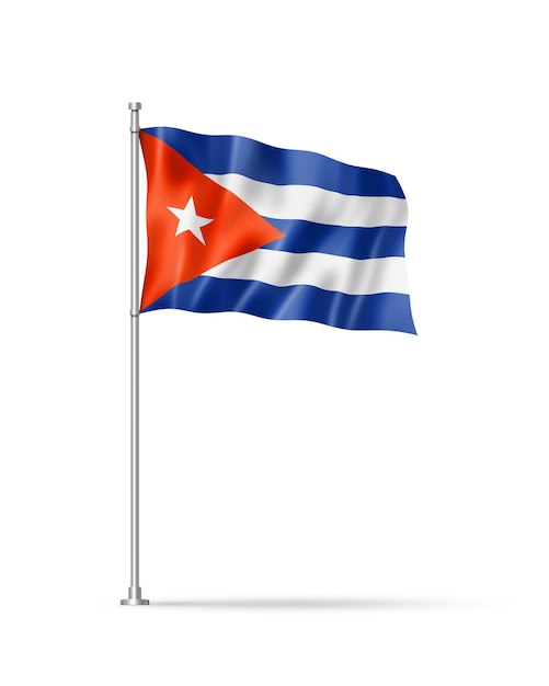 Cuban flag isolated on white