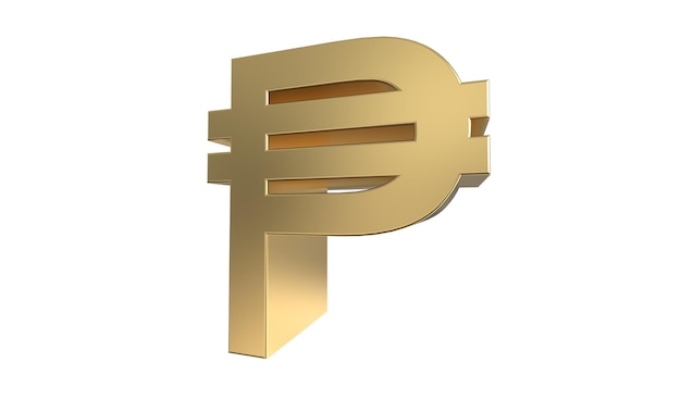 Cuban Peso Currency symbol of Cuba in golden 3d