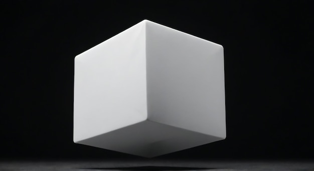 Photo a cube that has a white box on it