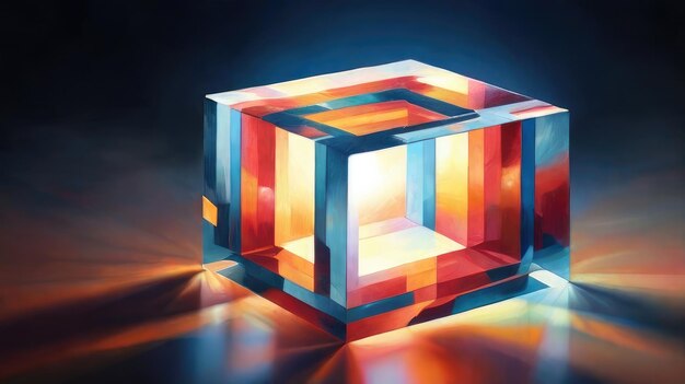 a cube with a square in the middle and the word cubes on the bottom