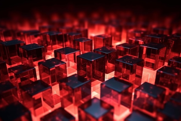 Cubes Background red Glass Cube Pattern Geometric 3d Crystals Abstract