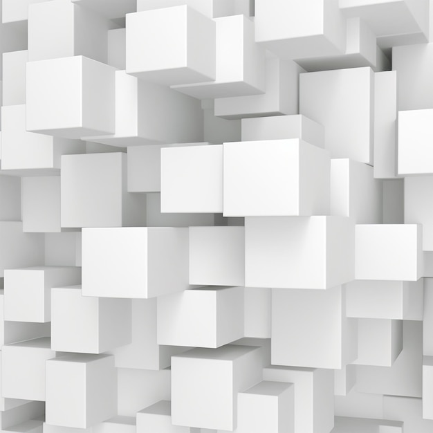 Cubes isometric background white blocks