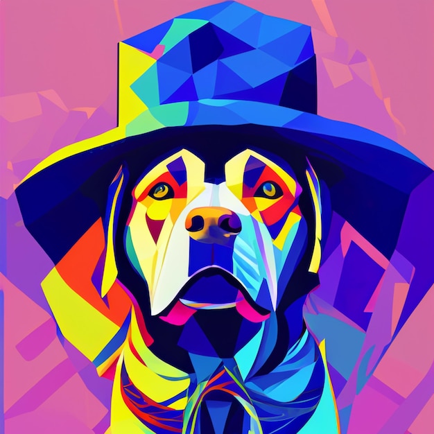 cubism style dog