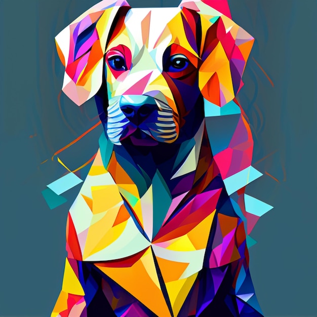 cubism style dog