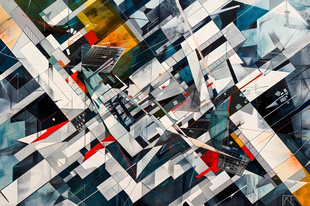 Photo cubist urban symphony fragmented cityscapes and geometric harmony in modern metropolises