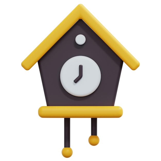 cuckoo 3d render icon illustration