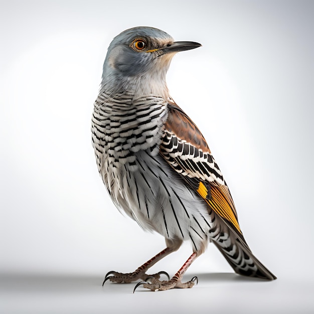 Cuckoo Cuculus canorus Bird On white background