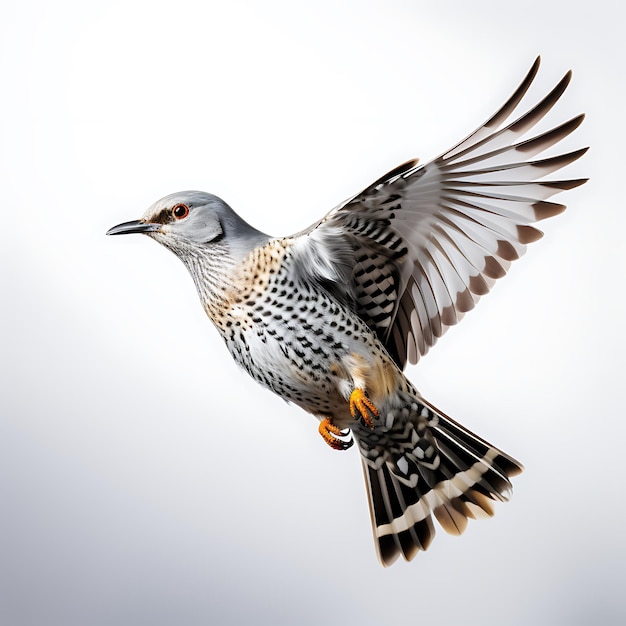 Cuckoo Cuculus canorus Bird On white background