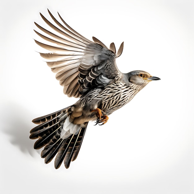 Cuckoo Cuculus canorus Bird On white background