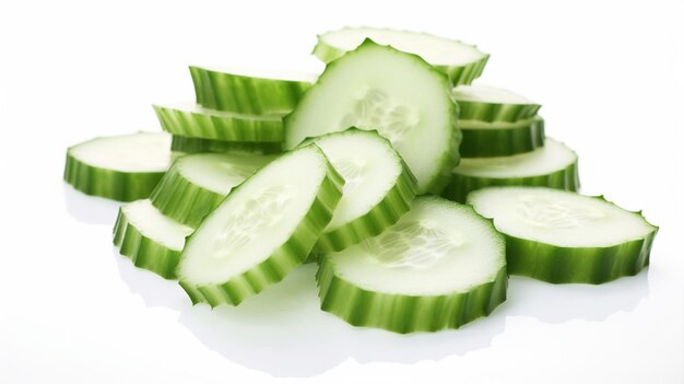 cucumber and aloe vera slices isolated