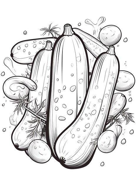 Photo cucumber coloring page