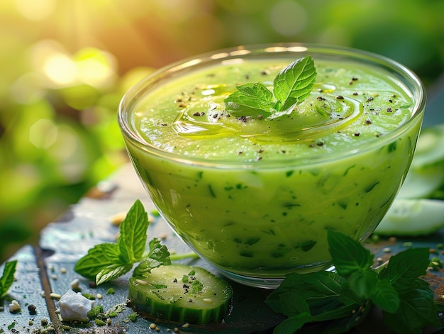 CUCUMBER GAZPACHO WITH MINT