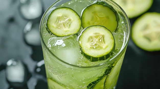 Cucumber Infused Water with Ice