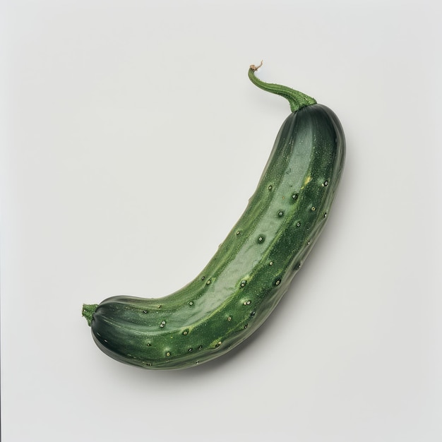 a cucumber laying on a white background