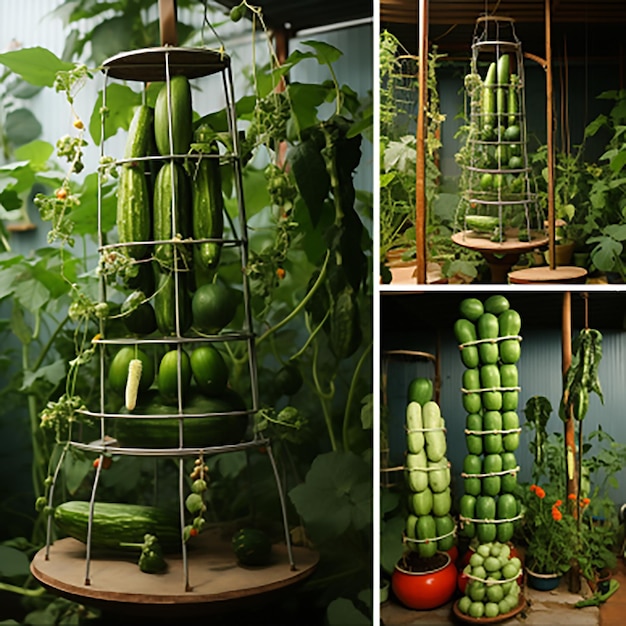 Cucumber plants in house