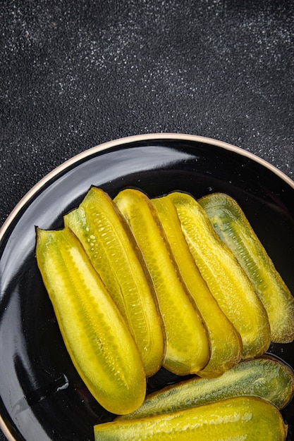 cucumber slice pickled for sandwich vegetable food meal snack on the table copy space food