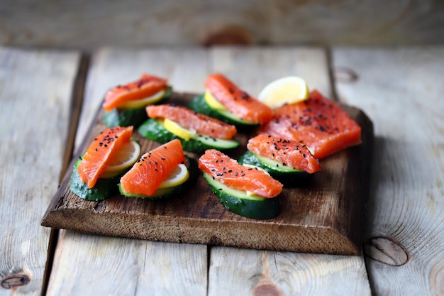 Cucumber sushi Healthy food Sushi without rice