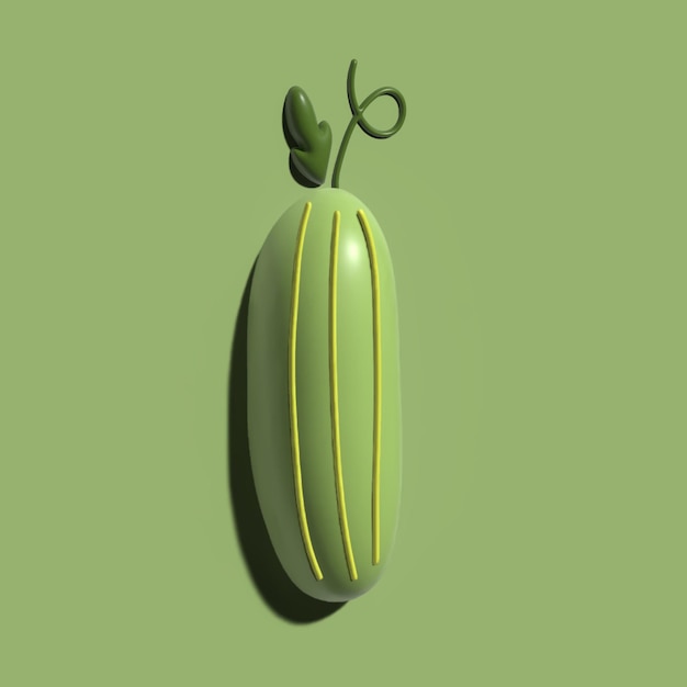 cucumber vegetables 3d render for eco and healthy food in 3d