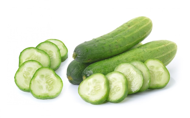 Cucumber on over white 