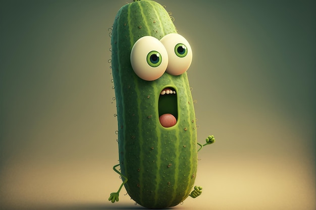 Cucumber with big eyes and a big blue eye