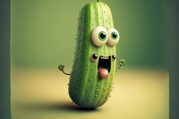 Cucumber with big eyes and a big blue eye