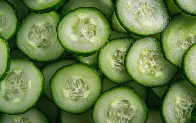 Photo cucumbers chilled and sliced for a summer salad