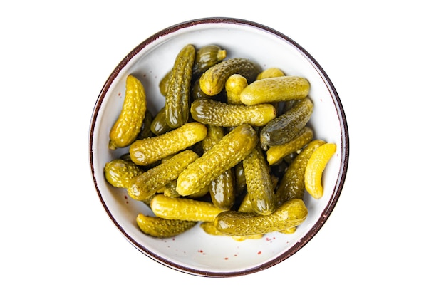 cucumbers gherkins salted pickled canned vegetable food fresh meal food diet snack on the table