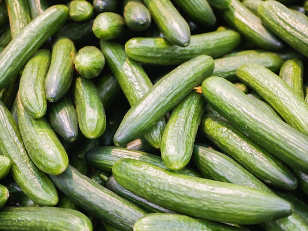 Cucumbers in the mall. in the mall. Vegetarian food.