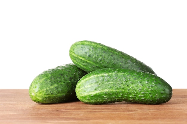 Cucumbers on wooden