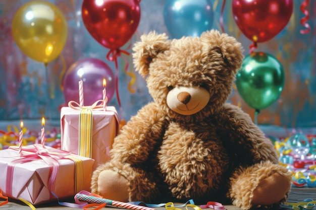 Cuddly Birthday teddy bear Generate Ai