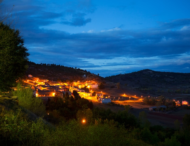 Cuenca Village San Martin de Boniches at night