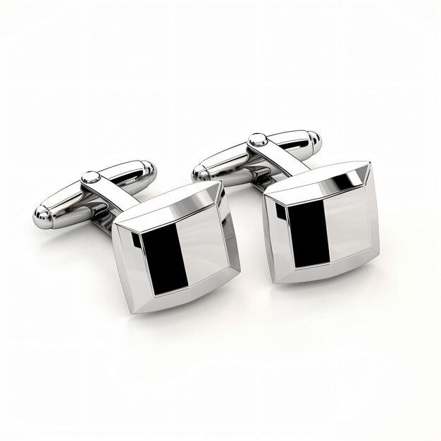 Cuff link isolated on white background