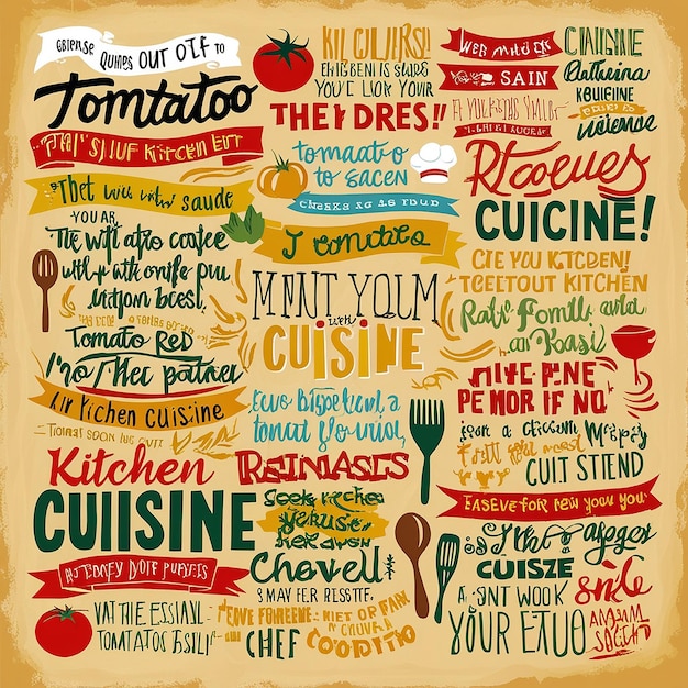 Cuisine short phrases and quote