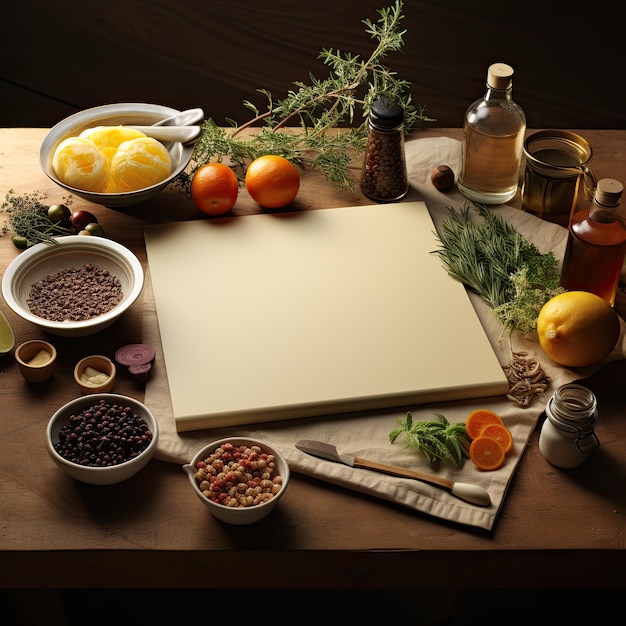 Culinary Canvas TopView Empty Paper for Kitchen Creativity