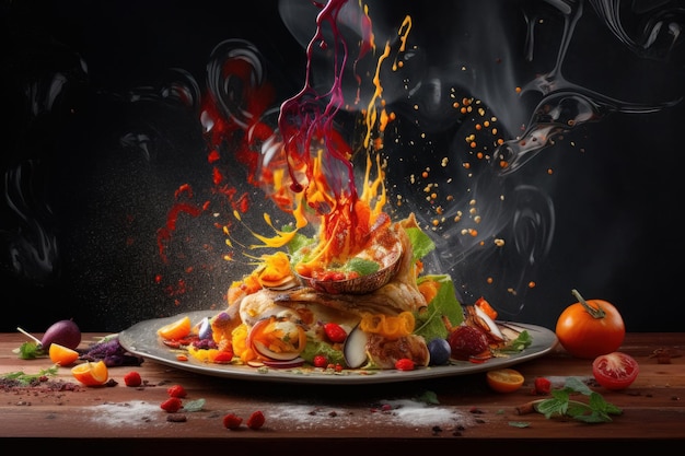 Culinary Delights Delicious Food and Gourmet Dining Created with generative AI technology