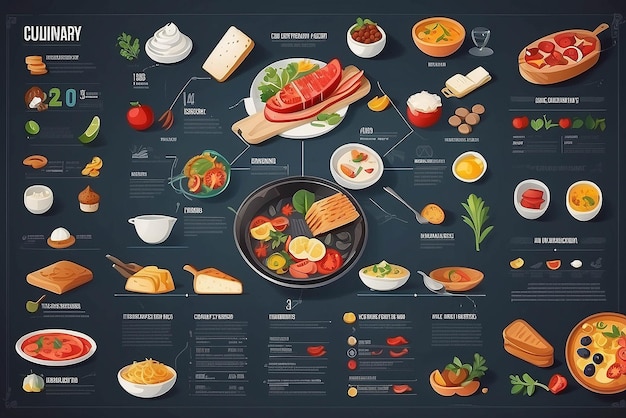 Culinary infographic illustration mockup