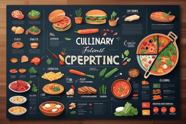 Culinary infographic illustration mockup